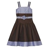 Girls' Perfectly Dressed® Shantung Dress - Brown/ Purple