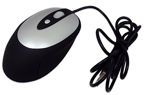 Tom David Lewis USB 2.0 Standard Desktop Optical Mouse - 4-Button Ergonomic Mouse with Scroll Wheel - Plug-and-Play for Windows and Mac - Comfortable Wired Mouse for Home and Office Use
