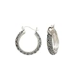 Sterling Silver Marcasite Hoop Earrings