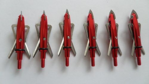 6pcs Rage Broadheads 2 Blade 100 Grain Hunting Tips Crossbow Arrowhead Red