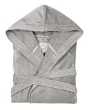 Produkt-Bild: Tom Tailor 110401/901/703 "Basic Velours" Bademantel, mit Kapuze, Gr. L, silber