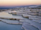 Pools at Sunset, Pamukkale, Unesco World Heritage Site, Anatolia, Turkey Photographic Poster Print by Adam Woolfitt, 12x16
