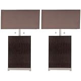 Sofia Leather Table Lamps in Silk Chocolate