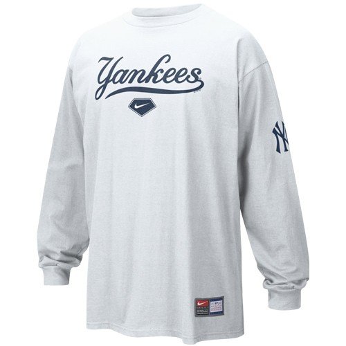 Nike New York Yankees White Practice Long Sleeve T-shirt