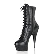 Delight-1020, 5 3/4" Lace-Up PF Ankle Boot, Side Zip