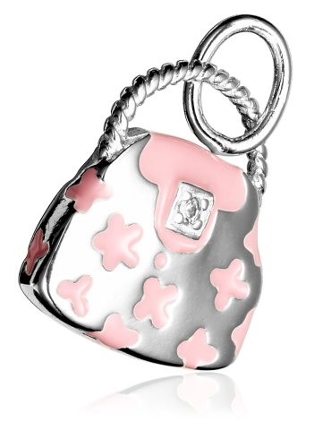 Sterling Silver Pink Handbag Charm