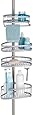 InterDesign York Bathroom Constant Tension Corner Shower Caddy for Shampoo, Conditioner, Soap - Silver