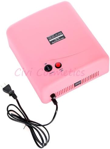 PrettyInTrend Pink UV Lamp 36W 1V Gel Curing Nail Art (EU Plug) with 4pcs 365nm UV Bulb Drop