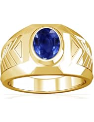 14K Yellow Gold Oval Cut Blue Sapphire Solitaire Ring (GIA Certificate)