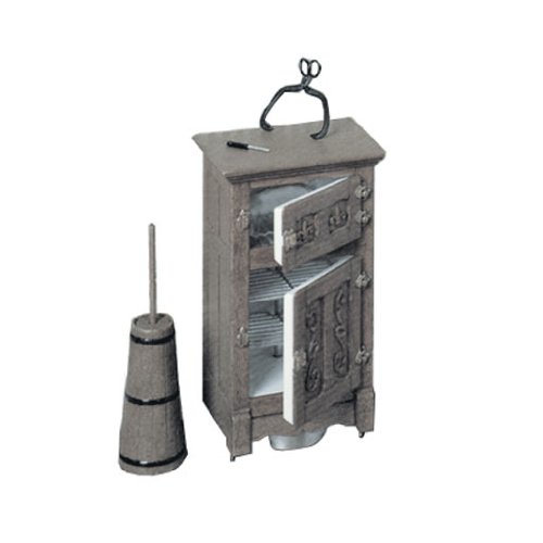Dollhouse Miniature Ice Box and Butter Churn Kit