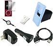 Microsoft Zune 4GB / 8GB / 16GB (BLUE) Silicone Skin Charging Combo, w/ Silicone Skin, USB 2in1 Sync Charging Cable, USB Car Charger, USB Wall Charger, Retractable MP3 Jack 3.5mm to 3.5mm Auxilary Cable and a Screen Guard / Protector