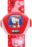 TimerMall OEM - Montre Enfants - Quartz - Caoutchouc - Hello Kitty Red Rubber Strap Cartoon projection num??riq