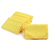 【抜群の吸水力!!】 マイクロファイバー 超極細繊維クロス 選べる5色! 5枚セット 40×40 (イエロー) 初釜