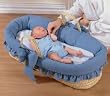 Denim Ruffled Moses Basket