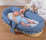 Denim Ruffled Moses Basket