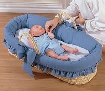 Denim Ruffled Moses Basket