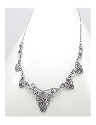 Marcasite Necklace In 92.5 Sterling Silver