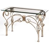 Click here to buy Bordeaux Sofa Table Cut Corner Glas Bronze/pewter by Home Decorators Collection.