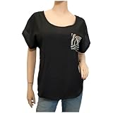 Plus Size Sheer Animal Print Scoop Neck Top Black
