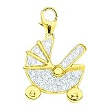 Search : 14K Yellow Gold Diamond Baby Carriage Charm