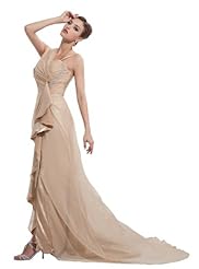 Charmeuse/Chiffon/Silk One Shoulder Sleeveless Prom Dress 