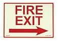 Jessup EG-7520-F-105-RP Fire Exit -Sign with Right Arrow, Red Letters on Photoluminescent Background, 14-by-10-Inch
