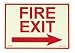 Jessup EG-7520-F-105-RP Fire Exit -Sign with Right Arrow, Red Letters on Photoluminescent Background, 14-by-10-Inch