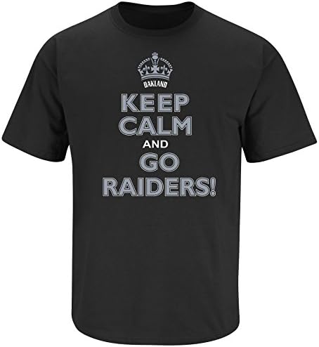 Oakland Raiders Fan Keep Calm and Go Raiders T-Shirt (X-Large)