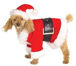 Velour Dog Santa Suit Size Large
