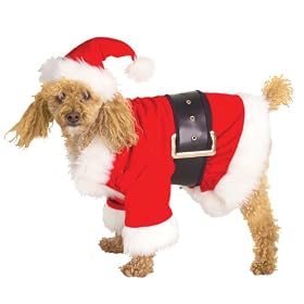 Velour Dog Santa Suit Size Medium