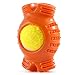 Fluffy Paws Dog Tennis Ball, Squeaky Dog Toy with Textured Fat Bone Squeaky Rubber, Clean Teeth, Massage Gums, Pet Toy IQ Training Playing and Chewing, for Small and Medium DogÂ Puppy, Orange