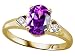 1.39 cttw Genuine Amethyst and Diamond Ring - 14kt Yellow Gold LIFETIME WARRANTY