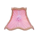 Livex S215 Chandelier Shade Pink Victorian Scalloped Bell Clip Shade with Fancy Trim