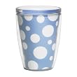 Blue & White Polka Dot 16 oz Insulated Beverage Tumbler, Clear