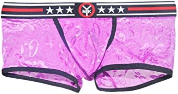 LaLaMa Men's See Through Net Boxer Briefs Underwear Sports Shorts