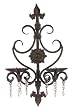 19" Elegant French Antique Style Fleur-de-Lis Pillar Candle Wall Sconce