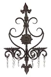 19" Elegant French Antique Style Fleur-de-Lis Pillar Candle Wall Sconce