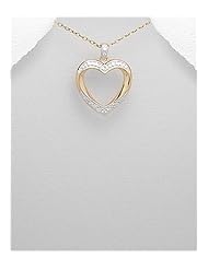 Heart CZ Pendant Necklace In 92.5 Sterling Silver