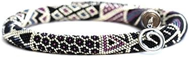 Black Bead Crochet Necklace "Noir" Toho seed beads 15 0