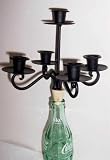 Wrought Iron 5 Candle Holder for Wine Bottle Candelabra