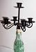 Wrought Iron 5 Candle Holder for Wine Bottle Candelabra
