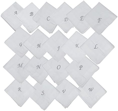 OWM Handkerchief Cotton Embroidered Custom Initial Monogram Handkerchief Men