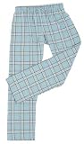 Baby Pale blue plaid check flannel cotton tie cord pants unisex available in 5 adult sizes S to XXL