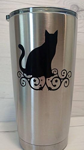Yeti Decal, Yeti Rambler Decal, Cat Scroll Sitting Stars, Yeti Tumbler Decal, Ozark Tumbler Decal, Wall Vinyl Decal, Ozark Trail Decal, RTIC
