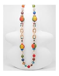 Mixed Colors Plastic Necklace In Zinc