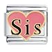 Pink Sis Heart Enamel Italian Charm - fits Nomination Classic Bracelet - (Exclusive to Amazon)