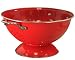 Calypso Basics 3 Quart Enamel On Steel Colander, Red