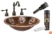 Premier Copper Products BSP2_LO19FSTDB Oval Star Under Counter Hammered Copper Sink with Widespread Faucet, Oil Rubbed Bronze