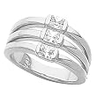 14K White Gold Diamond Three-Stone Ring - 0.75 Ct.