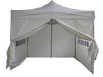 3x3 Heavy Duty Easy up Gazebo with side walls Natural White